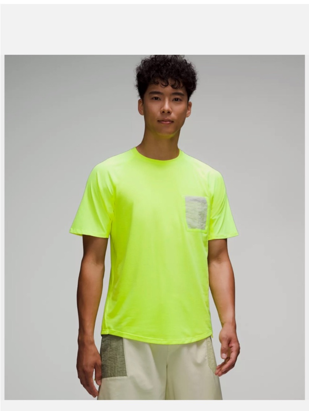 LULULEMON MENS VENTILATED HIKING SHORT SLEEVE TOP HIGHLIGHT YELLOW B129